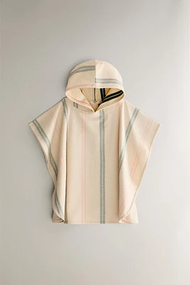 PONCHO DE PLAGE ENFANT RAYURES MULTICOLORES