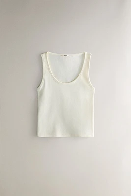SLEEVELESS COTTON T-SHIRT