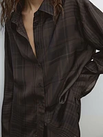 Long check overshirt