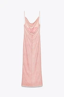 PRINTED TULLE SLIP DRESS