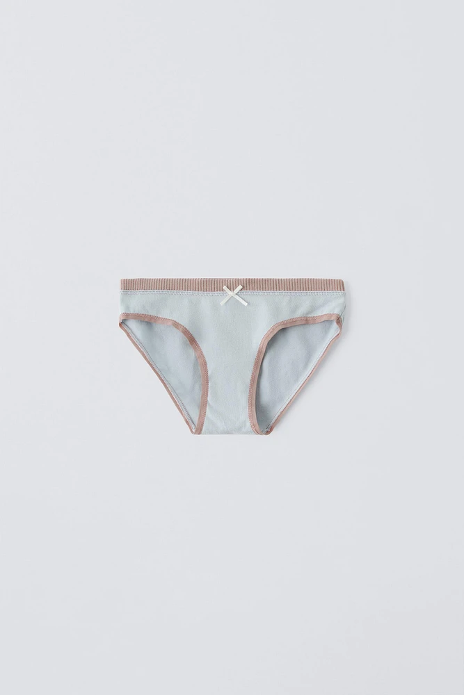 AGES 6-14/ SIX-PACK OF RIBBED BRIEFS WITH CONTRAST TRIM