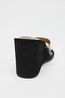 VINYL WEDGE SANDALS