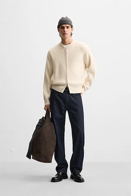 ZIPPERED KNIT JACKET