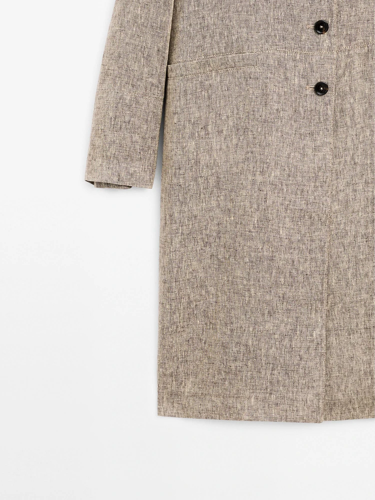 Lightweight 100% linen coat