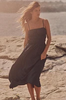 FLOWY ELASTIC MIDI DRESS