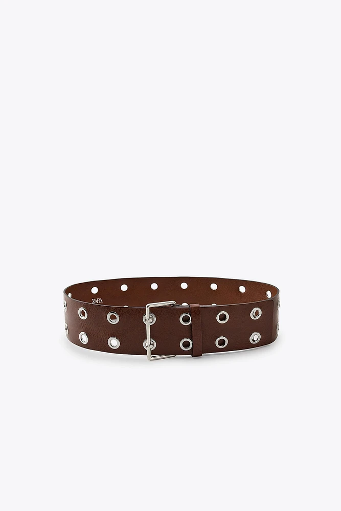 STUDDED LEATHER BELT