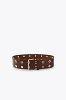 STUDDED LEATHER BELT