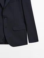 Veste de costume en laine mélangée