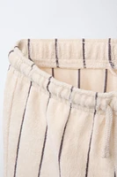 WOVEN STRIPE TERRY PANTS