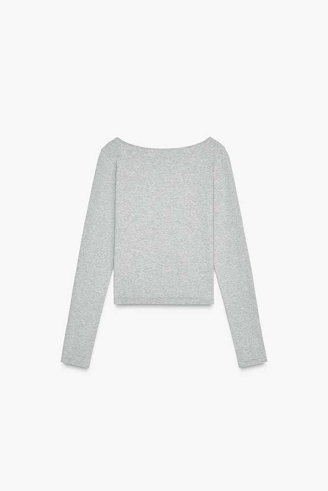 TOP SANS COUTURE À DÉCOLLETÉ CARRÉ