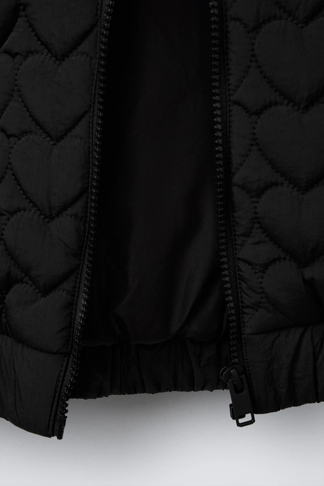QUILTED HEART BOMBER JACKET