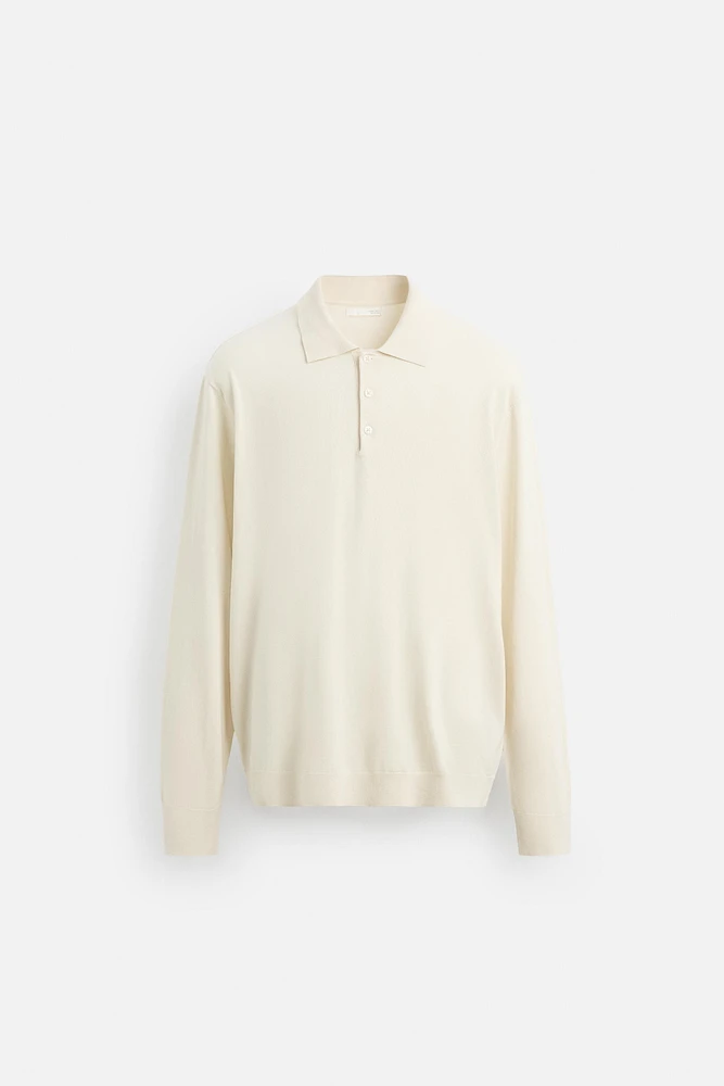 KNIT COTTON - LYOCELL POLO SHIRT