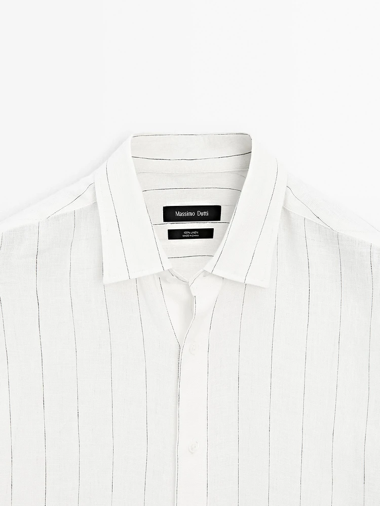 Chemise à rayures tennis 100 % lin