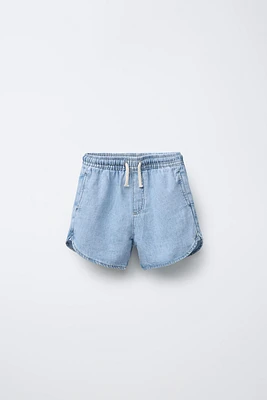 DENIM SHORTS WITH DRAWSTRING