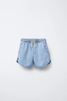 DENIM SHORTS WITH DRAWSTRING