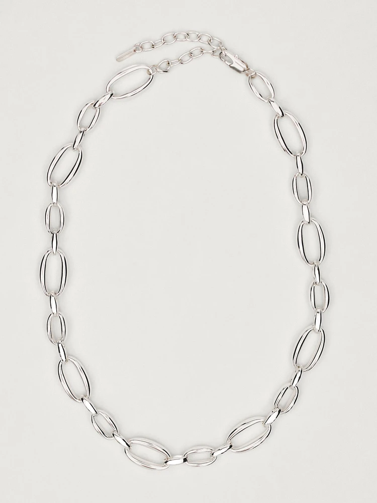 Silver-toned chain link necklace