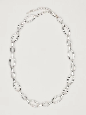 Silver-toned chain link necklace
