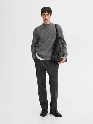 Ribbed knit wool blend sweater