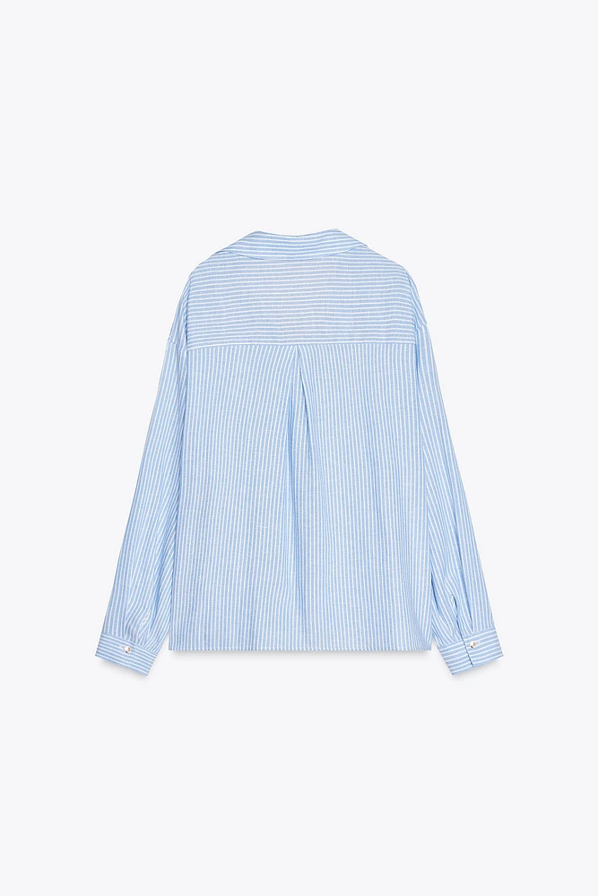 STRIPED LINEN BLEND SHIRT