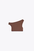 STRUCTURED ASYMMETRICAL CROP TOP