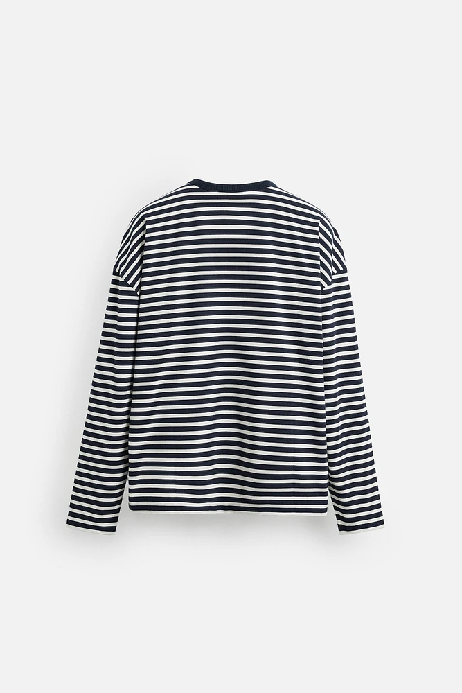 STRIPED PATCH T-SHIRT