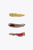 THREE-PACK OF VEGETABLE BROOCHES