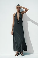 HALTER TIE MIDI DRESS