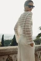 POINTELLE KNIT SWEATER
