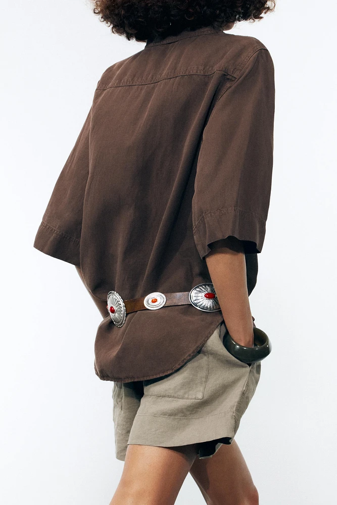 CEINTURE EN CUIR AVEC PIERRES