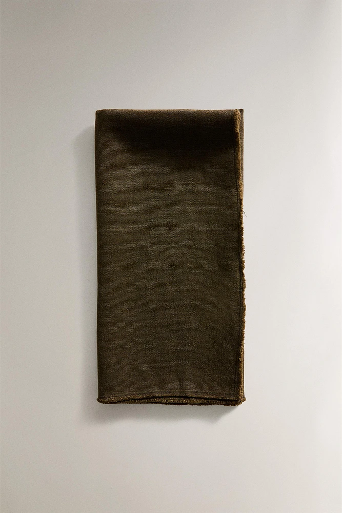 SERVIETTE DE TABLE LIN DÉLAVÉ