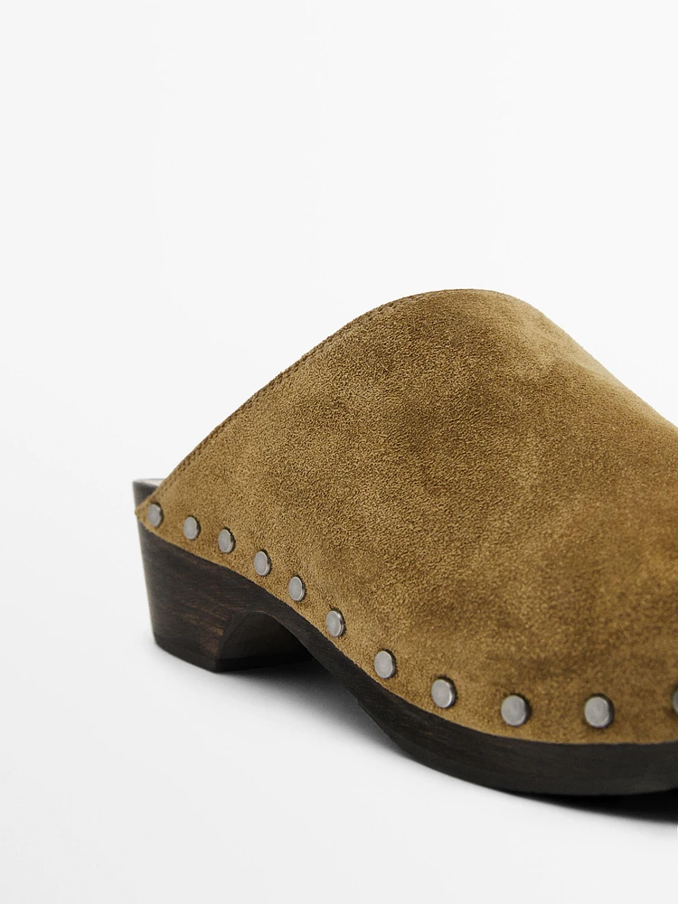Split-leather slippers
