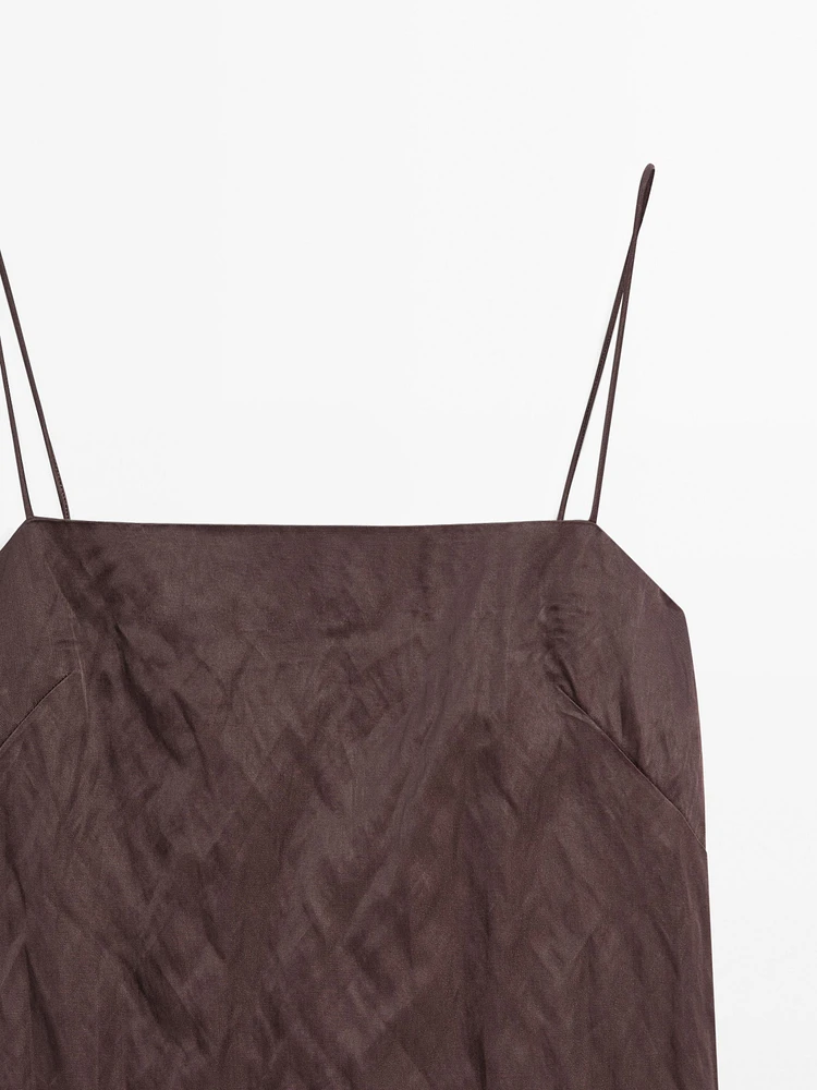 Mini dress with blonde lace detail