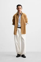 REGULAR FIT SUEDE SHIRT