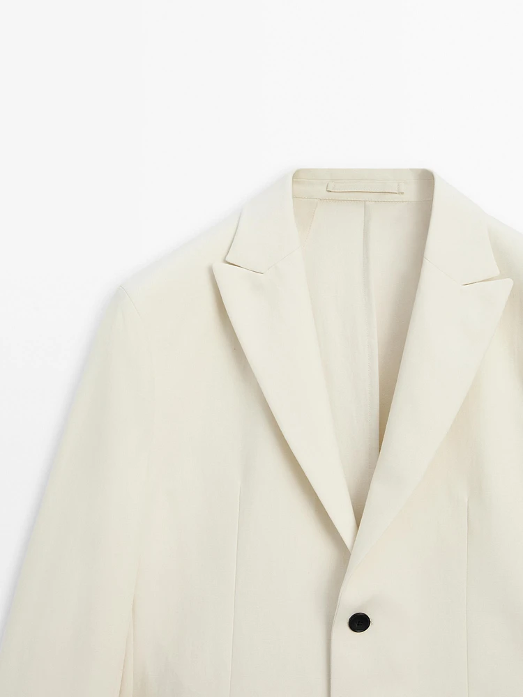 Cotton blend suit blazer