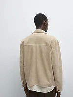 Short suede leather jacket