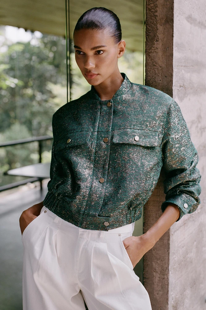 BLOUSON STRUCTURÉ FIL MÉTALLISÉ