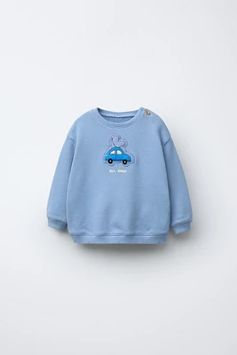 QUILTED CAR SWEATSHIRT