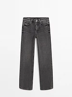 Mid-waist wide-leg jeans