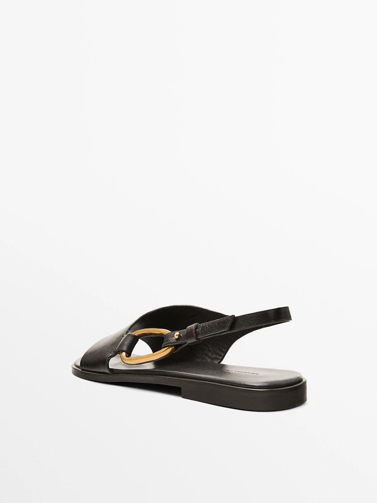 Sandales cuir anneau