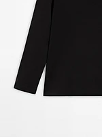 Mock neck knit sweater