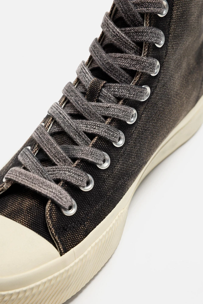 FABRIC HIGH-TOP SNEAKERS