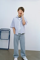 STRIPED SPREAD COLLAR SHIRT