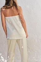 STRAPLESS SATIN EFFECT TOP