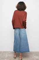 LINEN BLEND KNIT SWEATER