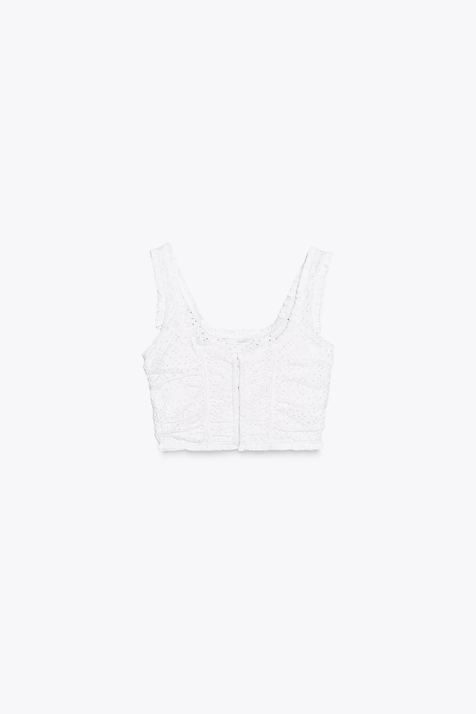 TOP AVEC BRODERIES PERFORÉES