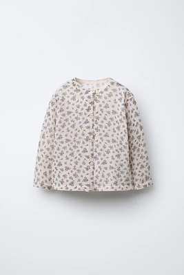 GILET EN MAILLE FINE À IMPRIMÉ FLEURI