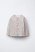 FINE KNIT FLORAL PRINT JACKET