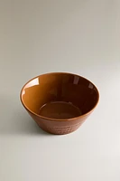 CARAMEL STONEWARE SALAD BOWL
