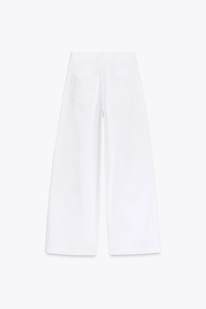Z1975 MID RISE WIDE LEG PLEATED JEANS