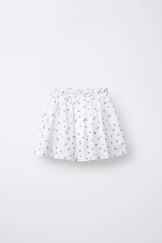 JUPE-SHORT BRODERIES FLEURS